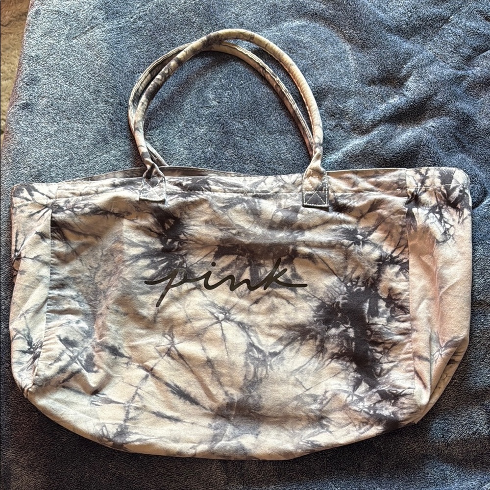 PINK Victoria's Secret Gray and Black Tote Bag